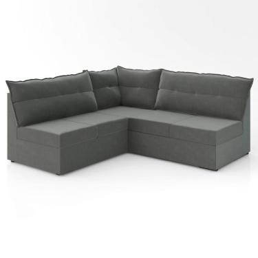 Imagem de Sofá De Canto 5 Lugares Renaut Suede Cinza Mamflex Cinza