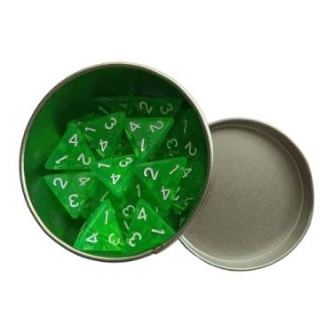 Imagem de Generic Conjunto de 25 Dados Poliédricos de Acrílico com Estojo para Armazenamento, Ideal para Lembrancinhas de Festa, Jogos de Tabuleiro E Jogos de Matemátic, Verde