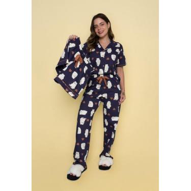 Imagem de Pijama Americano Kit 3 Peças Urso - Pink Dream, G3