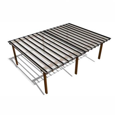 Imagem de Kit Policarbonato Cristal 4mm 8,00m x 6,00m - Perfis Naturais - RM Pol