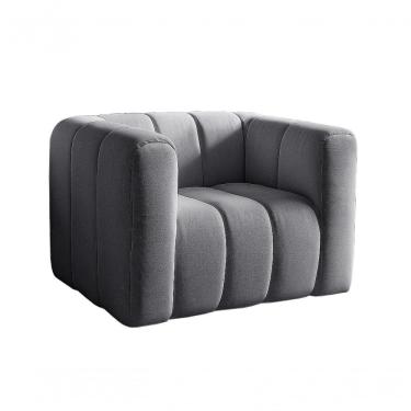 Imagem de Poltrona Mona Decorativa Confortável Moderna Sala De Estar - Linho Cinza 320