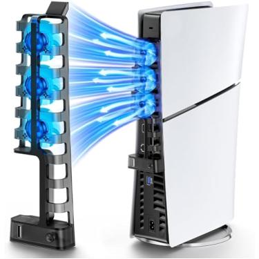 Imagem de Cooler LED Para Playstation 5 Slim Digital e Ultra 3 Ventoinhas 1 Usb
