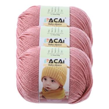 Imagem de Fio macio para bebê, 30% alpaca 70% poliéster, hipoalergênico, lavável, lavável na máquina, lã de bebê, ideal para tricô, crochê, cobertores de bebê, roupas e acessórios para recém-nascidos, 50 g por
