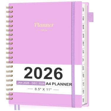 Imagem de AHGXG Agenda 2026, agenda semanal e mensal, tamanho grande 21,6 cm x 28 cm, calendário 2026, janeiro de 2026 - dezembro de 2026, encadernação em espiral, bolso interno, perfeita para material escolar