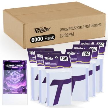 Imagem de Capas de cartão de 6000 contagens, mangas de cartão de beisebol macias e transparentes, protetores de cartão de plástico adequados para futebol, cartas esportivas, cartas padrão de jogo TCG MTG