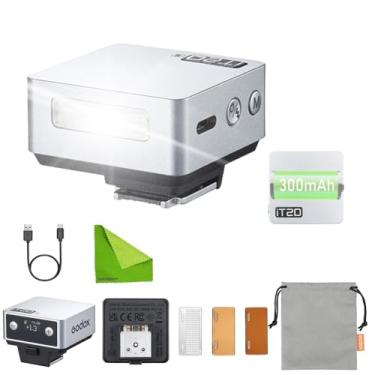 Imagem de Godox Flash de câmera iT20 C para Canon, 45 g ultracompacto, M/TTL com um toque, filtros magnéticos de cor, mais de 700 flashes, reciclagem de 1,5 s e controle preciso de energia (prata)