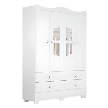 Imagem de Roupeiro Infantil 4 Portas E 4 Gavetas Tuboarte Branco