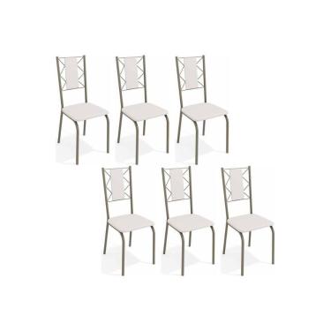 Imagem de Kit 6 Cadeiras Sala Jantar Lisboa C076 6 Un Niquel Branco 106