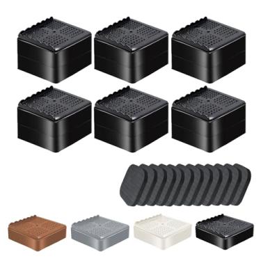Imagem de Elevadores de cama para móveis, resistentes, 2,5 cm, 5,1 cm, 7,6 cm, 10,2 cm, em forma de L, ajustável, elevadores de cama para pernas de mesa, sofá, poltrona, geladeira, máquina de lavar (2,5 cm +