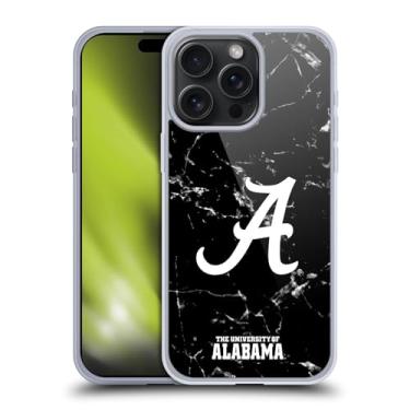 Imagem de Head Case Designs Capa de gel mármore preto e branco oficialmente licenciada pela Universidade do Alabama UA [proteção de grau militar] compatível com Apple iPhone 15 Pro Max e compatível com MagSafe
