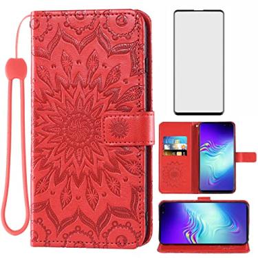 Imagem de Capa de telefone para Samsung Galaxy S10 5G Capa carteira com protetor de tela de vidro temperado e capa flip fina de couro com suporte para cartão acessórios para celular Glaxay S105G Galaxies S 10