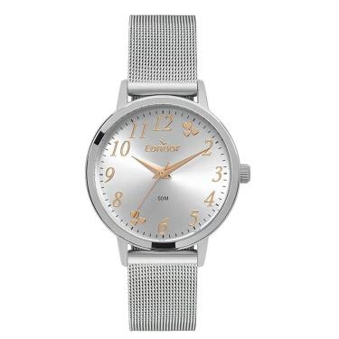 Imagem de Relógio Feminino Condor Prateado Com Números CO2035NDQ4K-Feminino