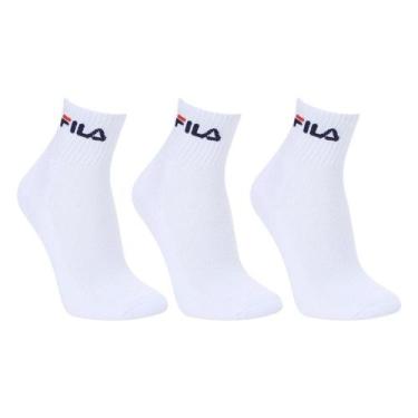Imagem de Kit Meia Fila Cano Médio Logo c/ 3 pares, Branco, 39/43
