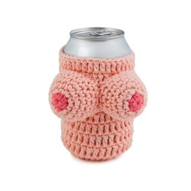 Imagem de BigMouth Inc Suporte para peitos e cervejas Nana's Boobies, suporte de bebida de malha, mantém as bebidas frias e as mãos quentes, comporta lata ou garrafa de 350 ml