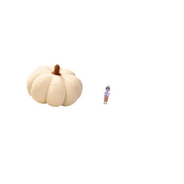 Imagem de Fenteer Almofada de Pelúcia em Formato de Abóbora de Halloween com Estátua de Boneca Gueixa Kabuki Asiática, Almofada Decorativa para Quarto, Sofá, Quimono Ja