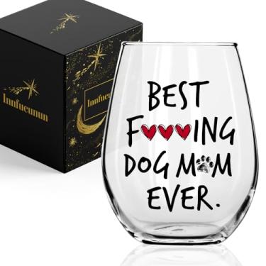 Imagem de Innfueunun Presentes para mãe de cachorro, taça de vinho Best Dog Mom Ever, presentes inovadores para amantes de cães, decoração animal, presente de aniversário de cães 425 g