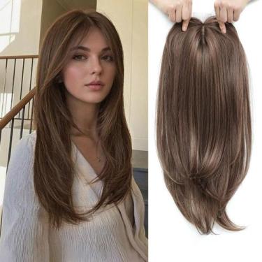 Imagem de Toppers de cabelo Molefi para mulheres com cabelos finos de 45 cm de c