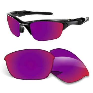 Imagem de Lentes de substituição de 1,5 mm compatíveis com óculos de sol Oakley Half Jacket 63 mm, resistente a arranhões e impactos - Midnight Sun polarizado