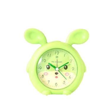 Imagem de Despertador fofo verde em forma de cachorro analógico para crianças - 