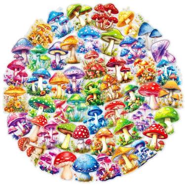 Imagem de Pacote de adesivos Mushroom, 50 unidades de vinil impermeável para lap