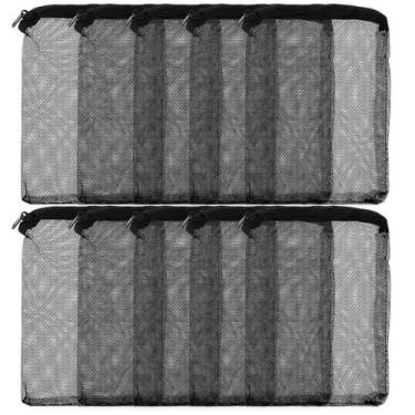 Imagem de Creztail Pacote com 10 sacos de mídia para aquário, sacos de mídia de filtro de aquário com zíper, bolsa de malha fina para tanque de peixes para carbono, bolas biológicas, anéis de cerâmica, rocha