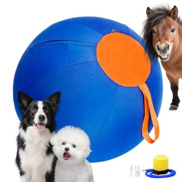 Imagem de Bola de pastoreio de 43 cm para cães – Brinquedo compacto estilo bola de cavalo com capa durável – Ótimo para raças médias, treinamento e brincadeiras ao ar livre