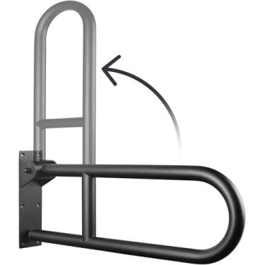 Imagem de Barra de apoio para vaso sanitário de aço inoxidável barras de apoio para banheiro (curto 23,5 cm)