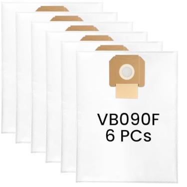 Imagem de 6 pacotes de sacos de poeira de filtro de lã VB090F, adequado para Bosch VAC090A VAC090AH VAC090S extrator de poeira de 9 galões, sacos coletores de poeira