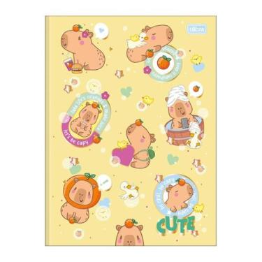 Imagem de Caderno Brochura Grande Capa Dura Capivara 48 Folhas Capybara Fofo Cap