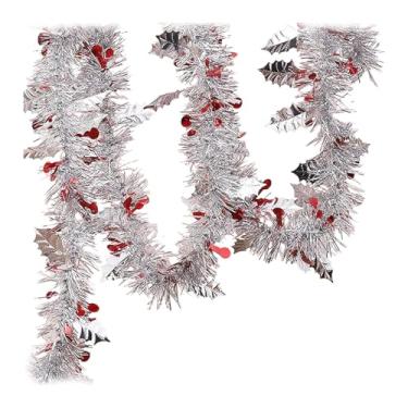 Imagem de Baoblaze Guirlanda de Natal Metálica com Fios Enrolados, Enfeite para Árvore de Natal, 1,8 m (5,9 pés), para Corrimão ou Balaustrada.