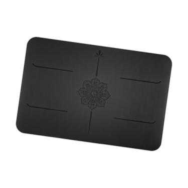 Imagem de menolana Tapete de ioga pequeno antiderrapante com apoio para os joelhos, ideal para exercícios de fortalecimento muscular, flexões de joelho e pilates, Preto
