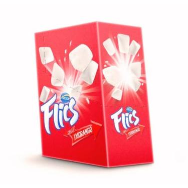 Imagem de Chiclete flics morango 221g c/ 12 cartelas - ARCOR DO BRASIL LTDA