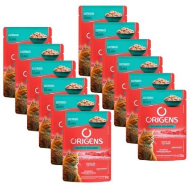 Imagem de Ração Úmida Origens Sachê Gatos Castrados Salmão 12 Unidades
