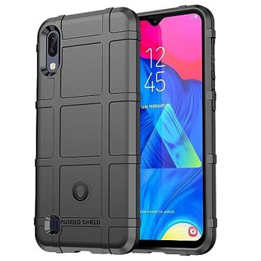 Imagem de IDEWEI Capa adequada para Samsung Galaxy A10. Fibra de carbono refinada, anti-queda, anti-impressão digital, proteção total, capa para Samsung Galaxy A10