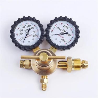Imagem de Regulador de nitrogênio de latão 0-600PSI Medidores de conexão de válvula redutora de pressão CGA580