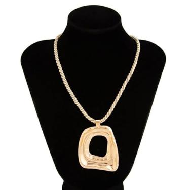 Imagem de Colar com pingente de ouro grosso para mulheres, joias boêmias, colares com pingente retrô, 2025, acessórios de moda, presentes de Natal, presentes de amizade para mulheres, dia dos namorados, Medium