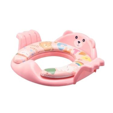 Imagem de Esquirla Assento sanitário infantil prático para treinamento de desfralde, com proteção para crianças, Rosa