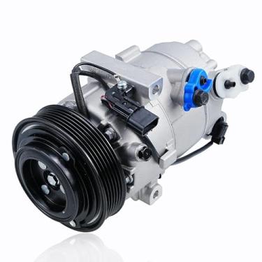 Imagem de Compressor A/C com embreagem compatível com Kia Forte 2.0L 2019–2021, Forte5 2.0L 2020–2022 – Conjunto de compressor de ar condicionado com substituição de polia de 6 sulcos # 97701M7000