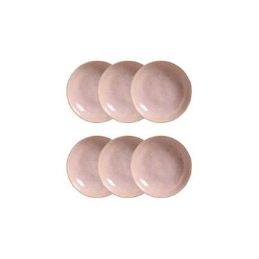 Imagem de Conjunto de Pratos Fundos Porto Brasil Bio Litchi Rosa Claro 1,1 litros – 6 Peças