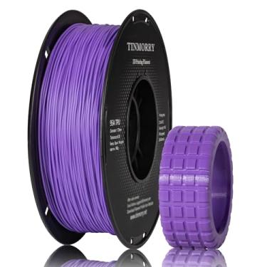 Imagem de TINMORRY Filamento TPU de 1,75 mm, filamento de impressora 3D flexível TPU 95A, adequado para a maioria das impressoras 3D FDM, carretel de 1 kg (1 kg), roxo fluorescente