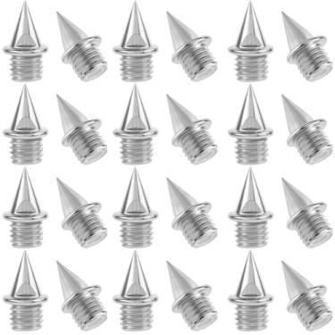 Imagem de GORGECRAFT 1 caixa com 50 peças de pontas prateadas de aço inoxidável punk pirâmide de golfe cross country spikes decoração de cone rebites substituição para bricolage artesanato esportes tênis de