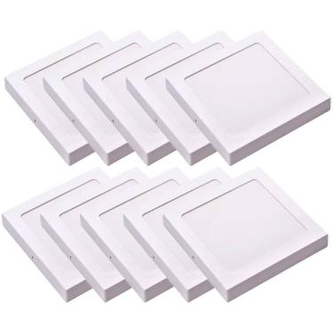Imagem de Kit 10 Luminária Plafon Led Quadrado Sobrepor 24W 4000K Noll