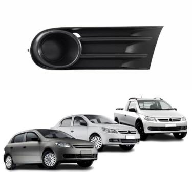 Imagem de Grade Parachoque Vw Gol Voyage Saveiro G5 2009 Até 2013 Sem Furo Preta Lado Direito Passageiro