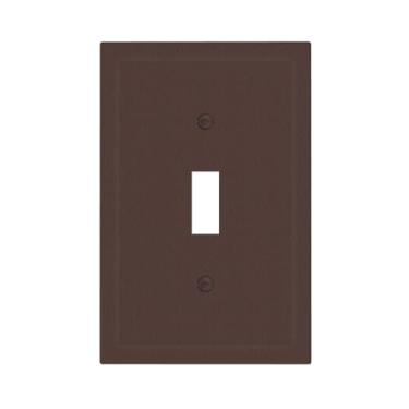 Imagem de JDAKHD Capa de interruptor de luz marrom chocolate rico em tom de terra 1 gangue placas decorativas de parede para tomadas elétricas, capas de placa de interruptor, acabamento fosco para espaços