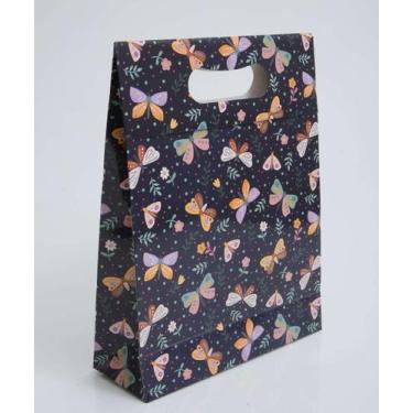 Imagem de Embalagem Presente Sacola Estampa Borboletas Marisa-68079, UN, Azul