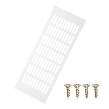 Imagem de PATIKIL Capa de ventilação de porta de 40 x 15 cm, capa de ventilação de grade de alumínio com parafusos de montagem para porta de teto de armário de guarda-roupa, branca