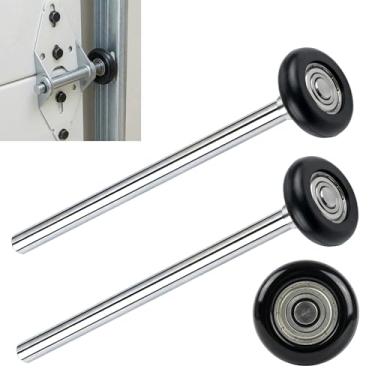 Imagem de Pacote com 2 23 cm Haste 5 cm 13 Bola Preta Nylon Grade Comercial Rolo de Porta de Garagem, Silencioso/Durável e de Alta Carga, Use Rolamentos de Precisão de Vedação Dupla 6200ZZ