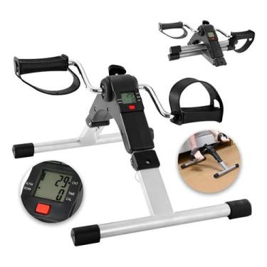 Imagem de Mini Bike Ergométrica Fisioterapia Pedalinho Portátil Dobrável com Mon