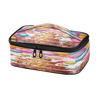 Imagem de Wassud Lancheira pequena com balões coloridos, mini bolsa térmica portátil com alça para escritório, praia, viagens