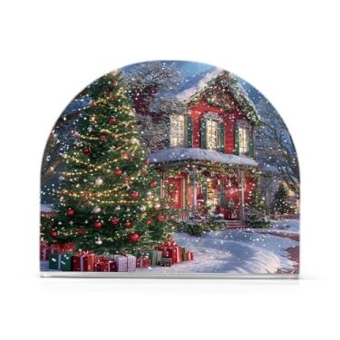 Imagem de xigua Beautiful House Porta-guardanapos de árvore de Natal para mesas - Porta-guardanapos para cozinha, porta-guardanapos de mesa, porta-guardanapos de coquetel, porta-guardanapos de papel89